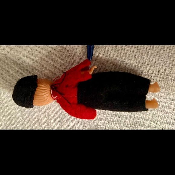 Vintage Dutch Boy Hard Plastic Doll Sleepy Eyes With Felted Attire/ Cap No Shoes - Picture 5 of 5